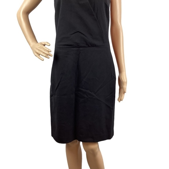Theory Darbia Faux Wrap Wool Blend Dress Size 4 Black - Picture 3 of 7